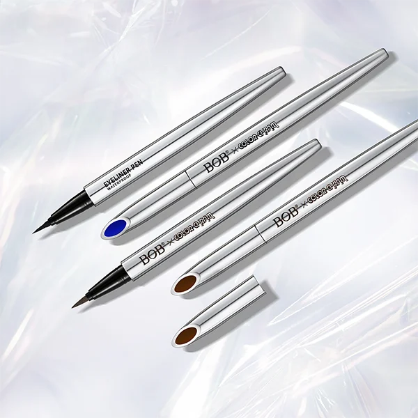 four eyeliners with silver tube