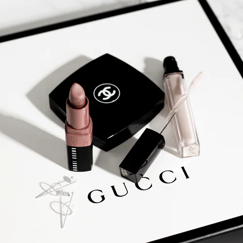 Gucci lipsticks and Chanel foundation